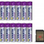 Baterija 12xLithium 1,5 V, 1xSDHC Memory Card 32 GB